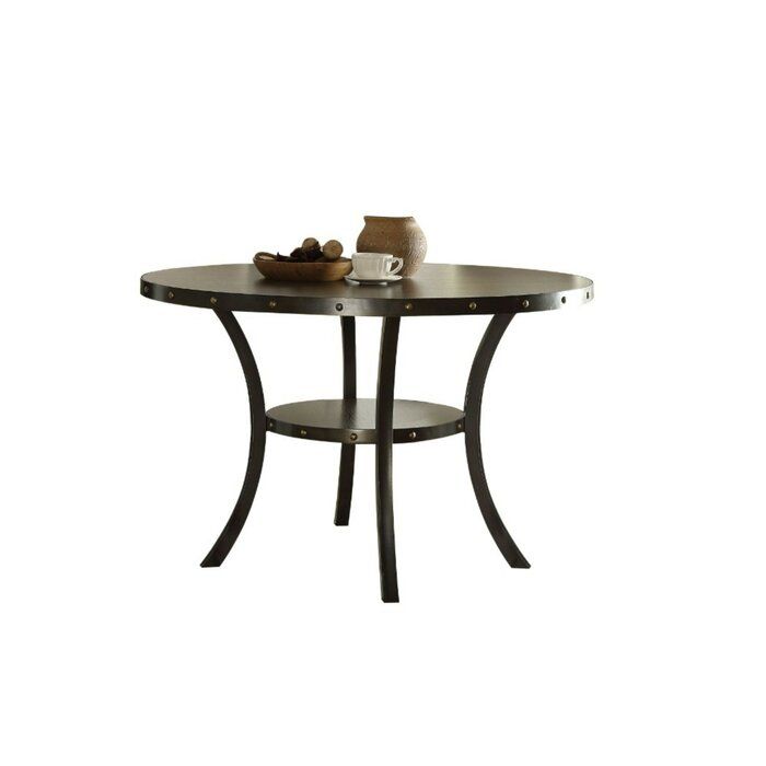 Calvillo Transitional Round Solid Wood Dining Table Intended For Recent Transitional Driftwood Casual Dining Tables (View 12 of 20)