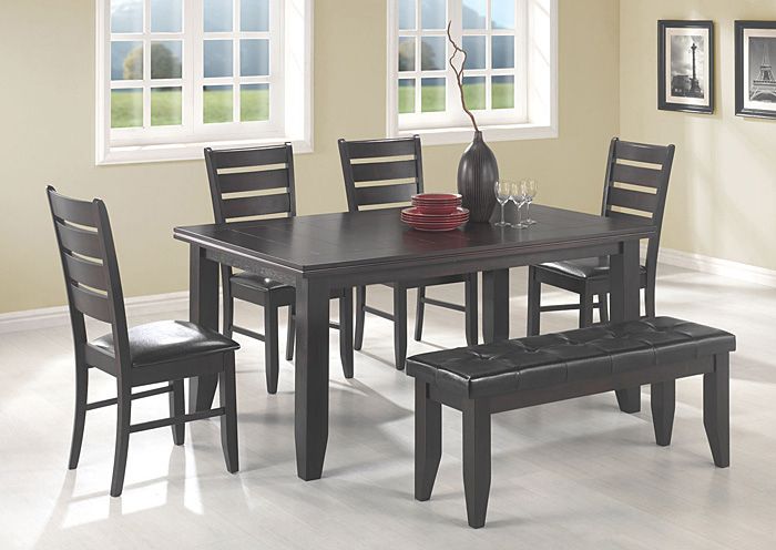 Cappuccino Finish Wood Classic Casual Dining Tables Intended For Popular Furniture Distributors – Havelock, Nc Dining Table W/4 Side (Photo 3 of 20)