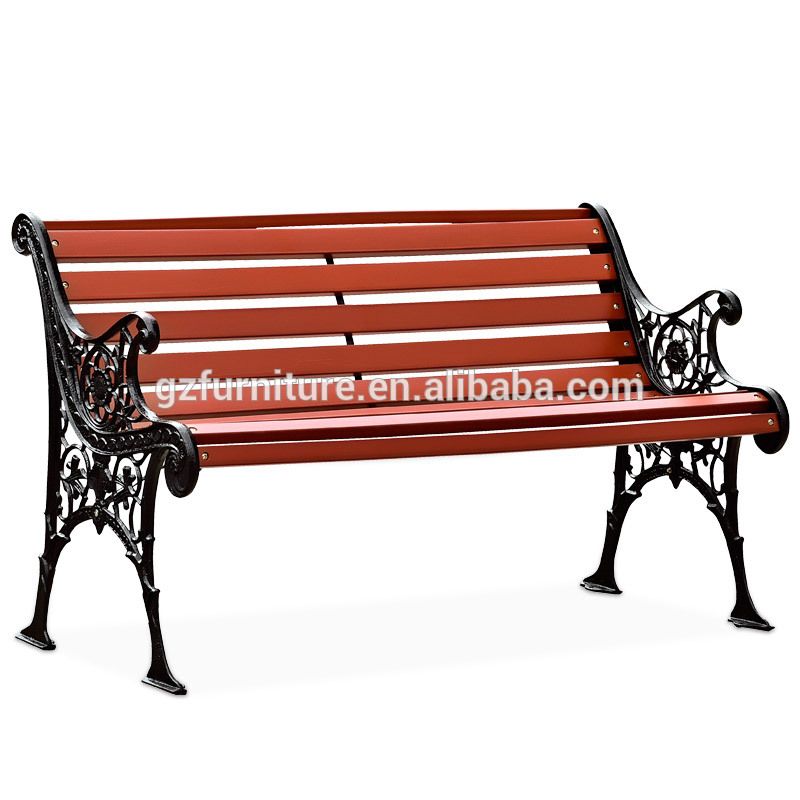 Cast Iron Outdoor Wood Garden Bench Antique Leisure Park Bench With Back  And Metal Legs – Buy Wrought Iron Patio Benches,wrought Iron Garden Inside Wood Garden Benches (View 10 of 20)