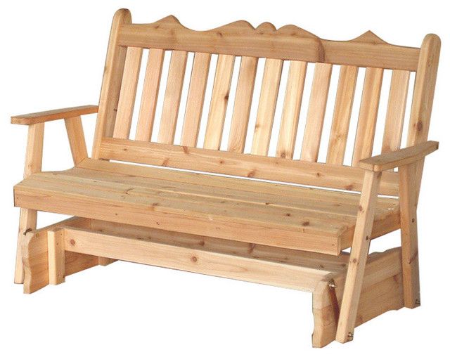 Cedar Royal English 5' Glider Bench, Walnut Intended For Traditional Glider Benches (Photo 6 of 20)
