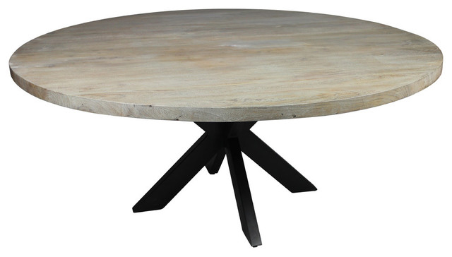 Current Redondo Round Dining Table With Mango Wood Top And Iron Legs Pertaining To Iron Dining Tables With Mango Wood (Photo 1 of 20)