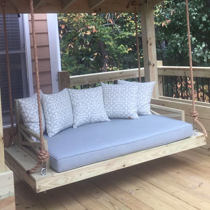 Custom Outdoor Glider / Porch Swing Cushions Inside Deluxe Cushion Sunbrella Porch Swings (View 11 of 20)