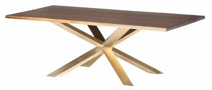 Dining Table For Most Popular Dining Tables In Seared Oak With Brass Detail (View 15 of 20)