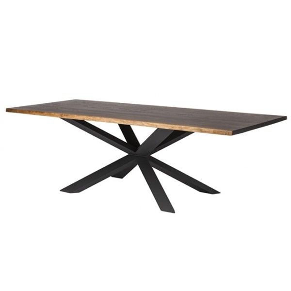 Dining Tables In Seared Oak With Brass Detail Intended For Favorite Couture Dining Table – Seared / Black (View 19 of 20)