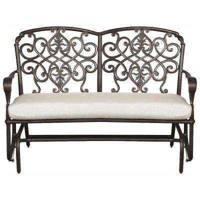 Edington Cast Back Double Glider With Cushions Included, Choose Your Own  Color Throughout Iron Double Patio Glider Benches (Photo 16 of 20)