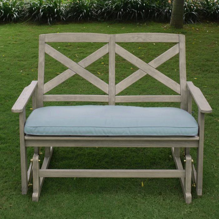 Englewood Glider Bench With Cushion | Patio Rocking Chairs Pertaining To Outdoor Fabric Glider Benches (View 20 of 20)