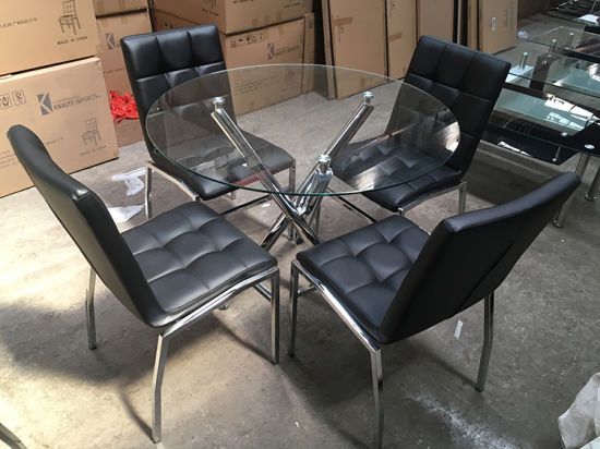 Famous Eames Style Dining Tables With Chromed Leg And Tempered Glass Top With Replica Best Selling Glass Top Dining Table With Chromed Leg (Photo 13 of 20)