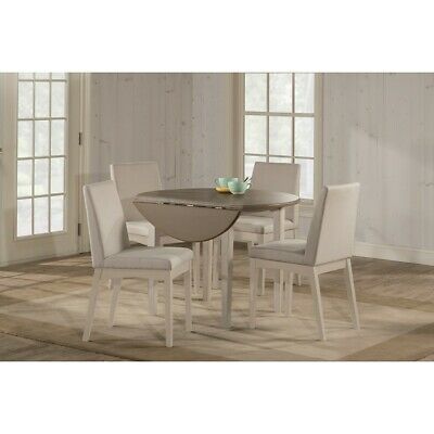 Famous Hillsdale Clarion Round Drop Leaf Dining Table, Gray/sea White Base –  4542 810 796995150058 (Photo 7 of 20)