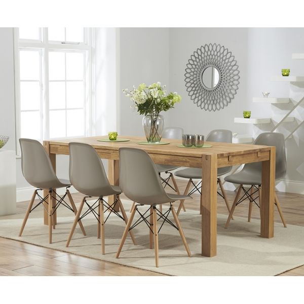 Fashionable Eames Style Dining Tables With Wooden Legs Pertaining To Iconic Designs Dsw Style Plastic Dining Chair, Warm Grey – Clearance Sale (View 9 of 20)