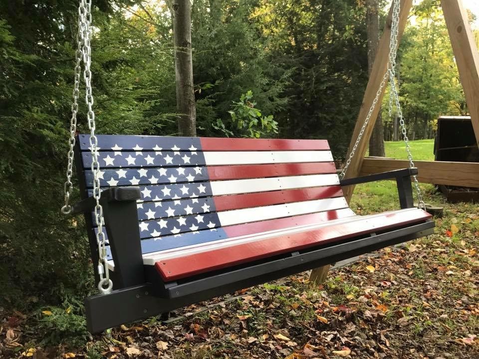 Flag & Custom Swings – Davis Porch Swings Throughout American Flag Porch Swings (View 3 of 20)