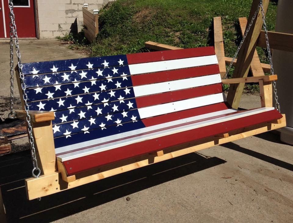 Flag & Custom Swings – Davis Porch Swings Within American Flag Porch Swings (Photo 2 of 20)