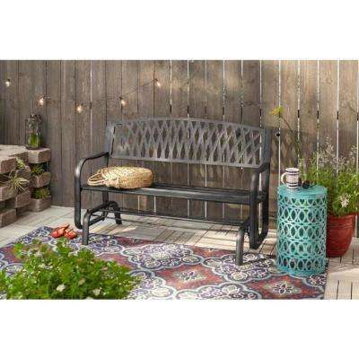 Flintridge Black Outdoor Patio Glider For Outdoor Retro Metal Double Glider Benches (View 13 of 20)