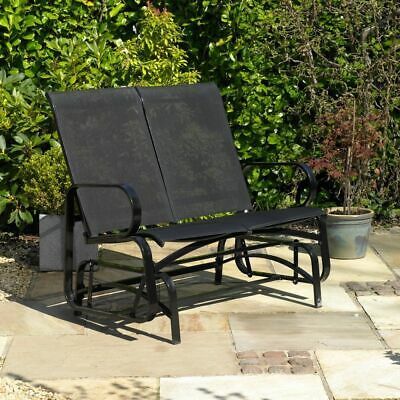 Garden Antique Rocking Chair Metal Bench One Double Seater 1 Pertaining To 1 Person Antique Black Steel Outdoor Gliders (Photo 9 of 20)