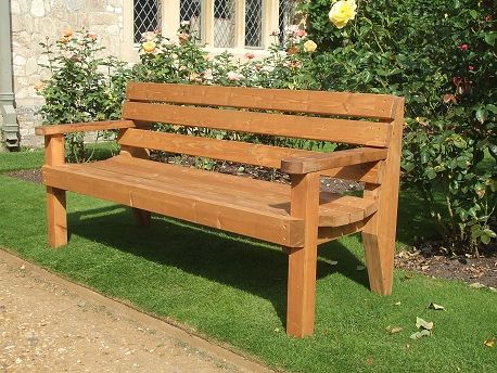 Garden Bench – 2 Seater With Arms Throughout Wood Garden Benches (Photo 1 of 20)