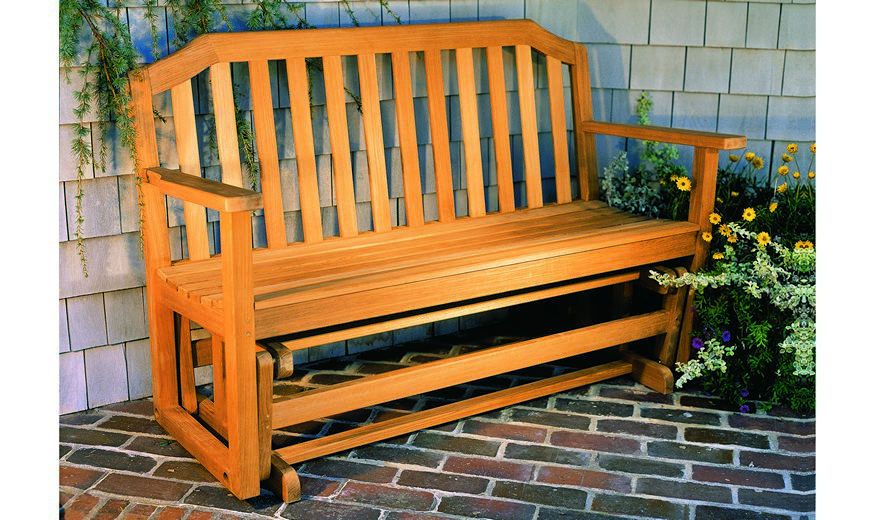 Garden Bench / Traditional / Wooden / With Backrest – Glider In Traditional Glider Benches (Photo 13 of 20)