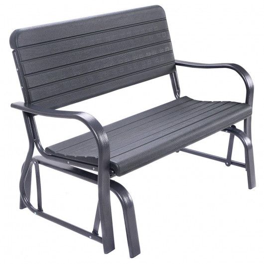 Giantex Swing Glider Chair Patio Steel Porch Chair Loveseat Bench In Outdoor Swing Glider Chairs With Powder Coated Steel Frame (View 10 of 20)