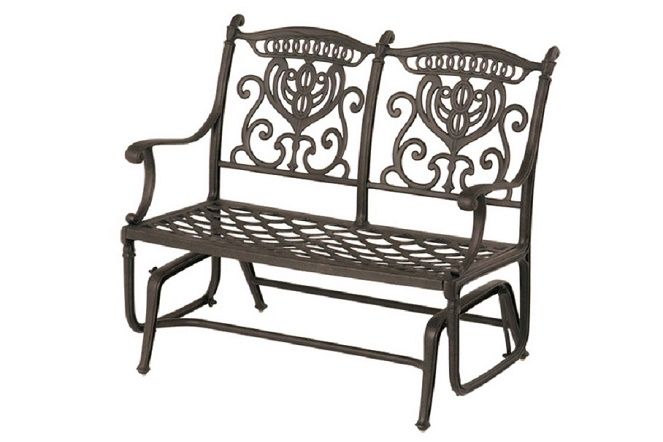Grand Tuscanyhanamint Cast Aluminum Double Patio Glider Pertaining To Aluminum Outdoor Double Glider Benches (Photo 5 of 20)
