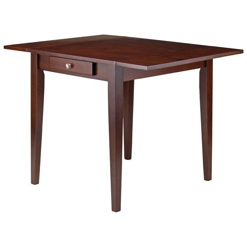 Hamilton Transitional 4 Seating Drop Leaf Casual Dining Table – Antique  Walnut Regarding Most Popular Transitional Antique Walnut Square Casual Dining Tables (View 3 of 20)