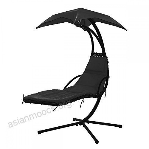 Hanging Chaise Lounger Chair Arc Stand Air Porch Swing Intended For Outdoor Canopy Hammock Porch Swings With Stand (Photo 4 of 20)