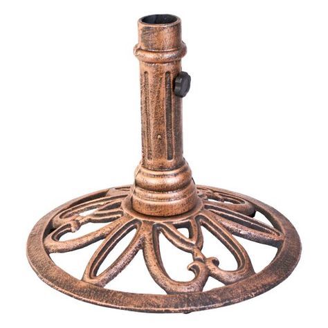 Hathaway Cast Iron Free Standing Umbrella Base | Patio With 2 Person Hammered Bronze Iron Outdoor Swings (View 8 of 20)