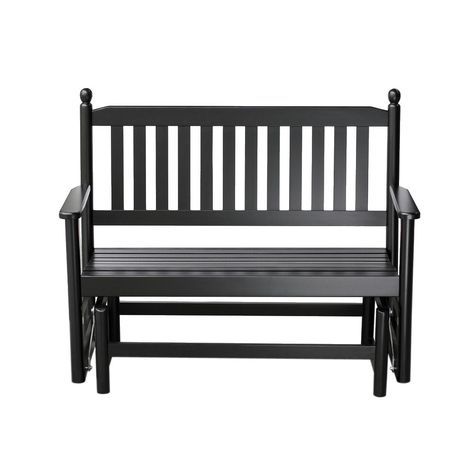 Hinkle Chair Company 2 Person Black Wood Outdoor Patio Intended For 2 Person Black Wood Outdoor Swings (Photo 4 of 20)