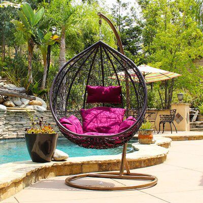 Hobbs Outdoor Wicker Plastic Tear Porch Swing With Stand With Outdoor Wicker Plastic Tear Porch Swings With Stand (Photo 1 of 20)