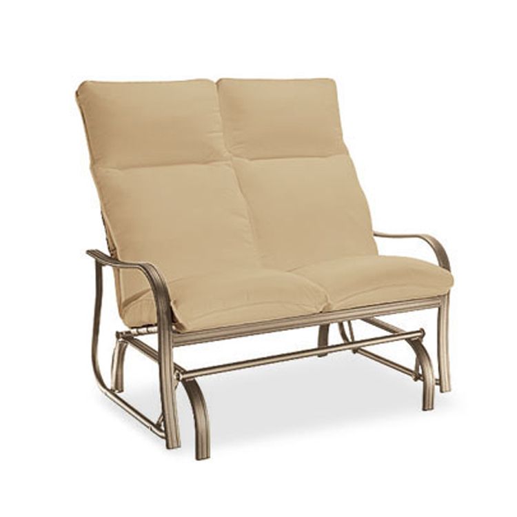 Homecrest Holly Hill Cushion Loveseat Glider With High Back Within Outdoor Loveseat Gliders With Cushion (Photo 12 of 20)