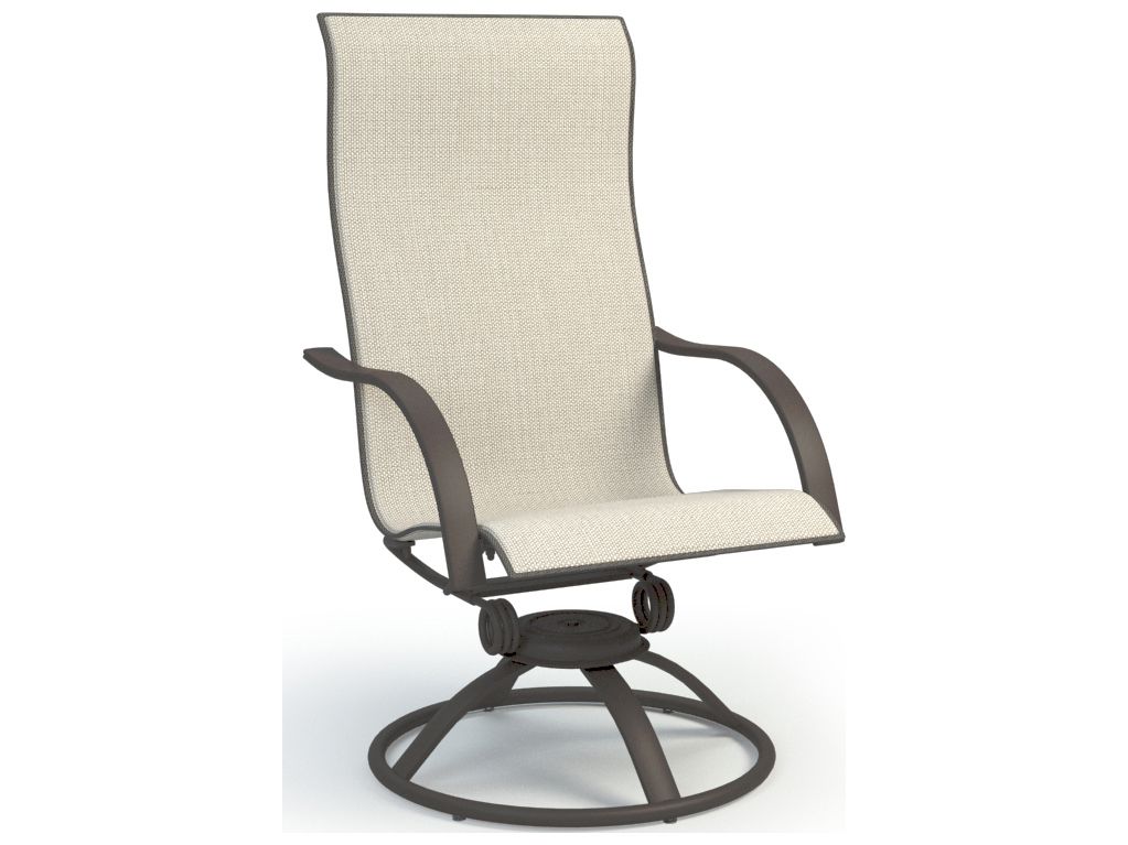 Homecrest Stella Aluminum Sling High Back Swivel Rocker Throughout Sling High Back Swivel Chairs (View 20 of 20)