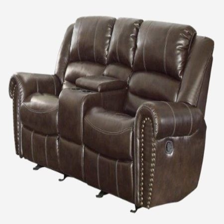 Homelegance 9668brw 2 Double Glider Reclining Loveseat For Inside Double Glider Loveseats (View 4 of 20)