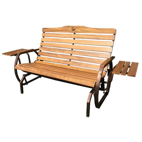 Featured Photo of 2024 Popular Iron Grove Slatted Glider Benches