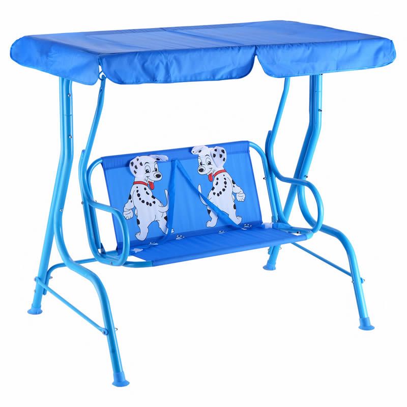 Kids Patio Swing Chair Children Porch Bench Canopy 2 Person Yard Furniture  Blue – Buy Kids Swing With Canopy,porch Swing,swings For Kids Product On Pertaining To Canopy Porch Swings (View 9 of 20)