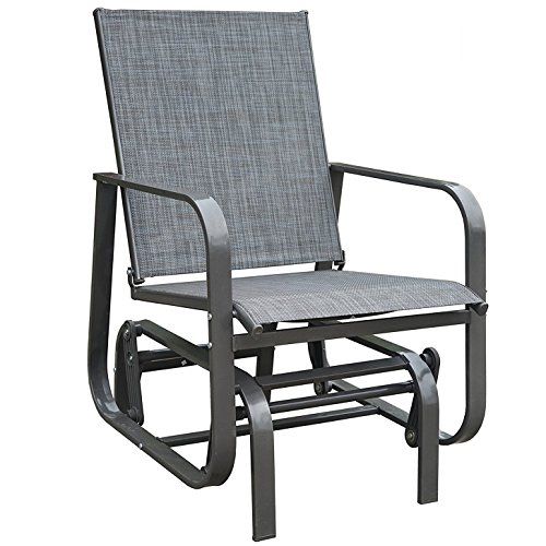 Kozyard Fleya Outdoor Smooth Rocking Glider Chair With Strong And  Breathable Textilene, Sturdy Steel Frame For Pation, Yard Or Garden Inside Rocking Love Seats Glider Swing Benches With Sturdy Frame (View 9 of 20)