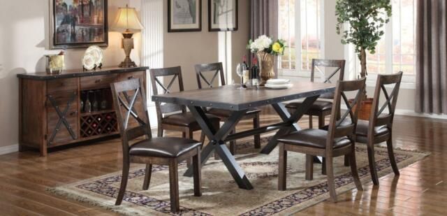 Latest Espresso Finish Wood Classic Design Dining Tables With Regard To Weathered Cherry Dining Table Set 8pcs Classic Acme Furniture 72230 Earvin (Photo 18 of 20)