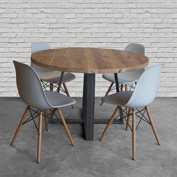 Latest Round Dining Table, Cafe Table, Round Wood Table In Pertaining To Small Round Dining Tables With Reclaimed Wood (View 8 of 20)