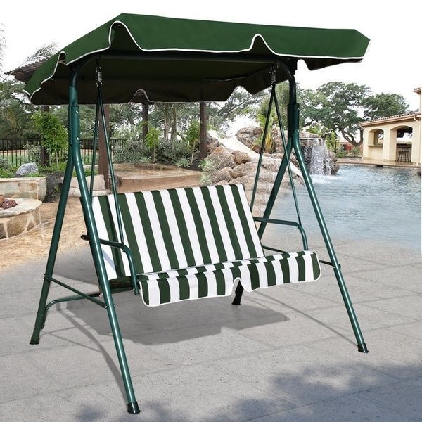 Loveseat Patio Canopy Swing Glider Hammock Cushioned Steel Throughout Garden Leisure Outdoor Hammock Patio Canopy Rocking Chairs (View 3 of 20)