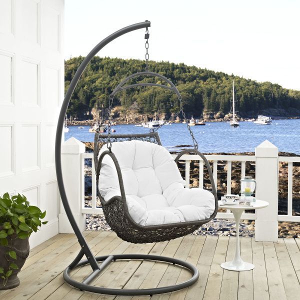 Made With An Exotic Outdoor Recreation Themed Design, Arbor In Outdoor Swing Glider Chairs With Powder Coated Steel Frame (Photo 13 of 20)