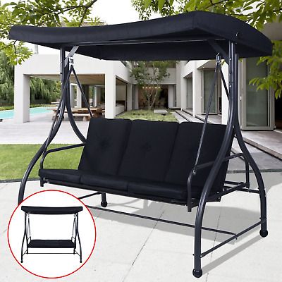Mainstays Wentworth 3 Person Cushioned Canopy Porch Swing For 3 Person Brown Steel Outdoor Swings (View 6 of 20)
