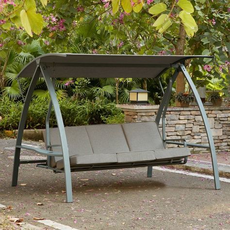 Marquette 3 Seat Daybed Porch Swing With Stand In 2019 With Regard To Daybed Porch Swings With Stand (Photo 5 of 20)