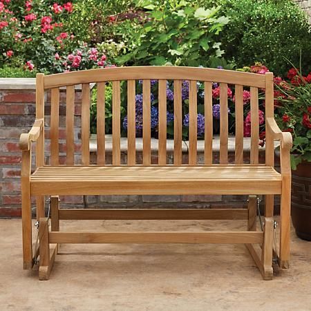Featured Photo of  Best 20+ of Teak Outdoor Glider Benches