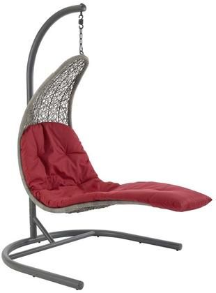 Modway Eei2952lgrred For Outdoor Swing Glider Chairs With Powder Coated Steel Frame (Photo 4 of 20)