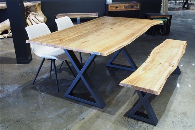 Most Current Acacia Dining Tables With Black X Legs Inside Corcoran Importation Zen Live Edge 67 Inches Dining Table (View 18 of 20)