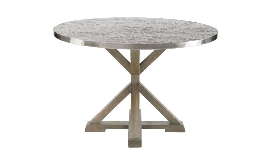 Most Current Bernhardt Furniture Interiors Stockton Round Metal Dining Table In Artefac Contemporary Casual Dining Tables (View 4 of 20)