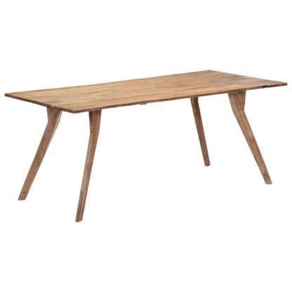 Most Popular Solid Acacia Wood Dining Tables Throughout Vidaxl Dining Table 180x88x76 Cm Solid Acacia Wood (Photo 13 of 20)