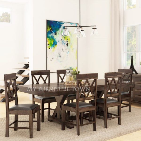 Most Recent Artefac Contemporary Casual Dining Tables Regarding Casual Modern Sheesham Solid Wood Dining Table And Chair Set (View 10 of 20)