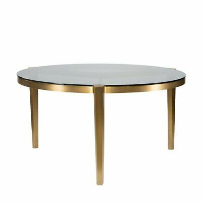 Most Recent Smoked Oval Glasstop Dining Tables For 55.1" W Clyde Dining Table Solid Smoked Glass Top Brass (Photo 17 of 20)