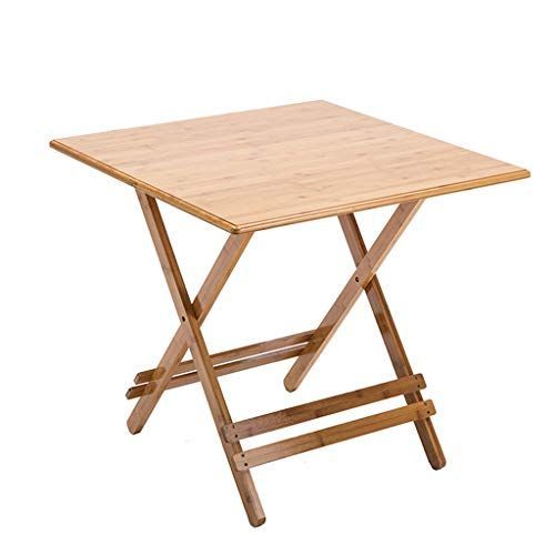Most Recently Released Nj Folding Table  Household Foldable Square Dining Table With Vintage Cream Frame And Espresso Bamboo Dining Tables (View 6 of 20)