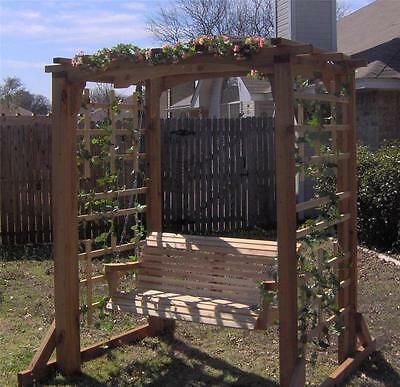 New Cedar Garden Arbor & 5 Ft Porch Swing Pergola With Heavy Duty Hanging  Rope | Ebay With Classic Porch Swings (View 20 of 20)