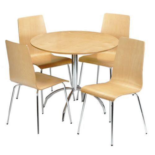 Featured Photo of 2024 Popular 4 Seater Round Wooden Dining Tables with Chrome Legs