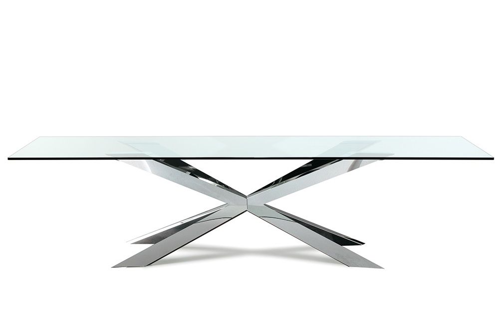 Newest Cattelan Italia – Spyder Rectangular Glass Dining Table Pertaining To Steel And Glass Rectangle Dining Tables (View 13 of 20)