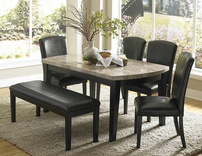 Newest Transitional 4 Seating Square Casual Dining Tables Regarding Homelegance 5070 64 6pc 6 Pc Cristo Espresso Finish Wood And (Photo 8 of 20)